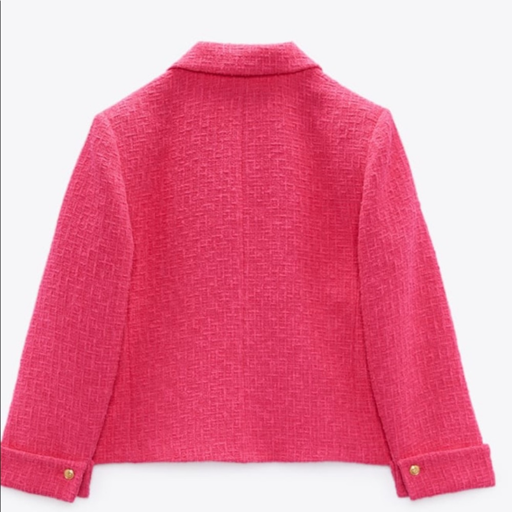 Zara Buttoned Textured Weave Blazer - image 6